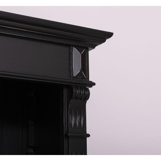 vintage fekete polcos keskeny szekreny tomorfa koptatott antikolt klasszikus rusztikus mediterran sotet butor videki paraszthaz design loft.jpg